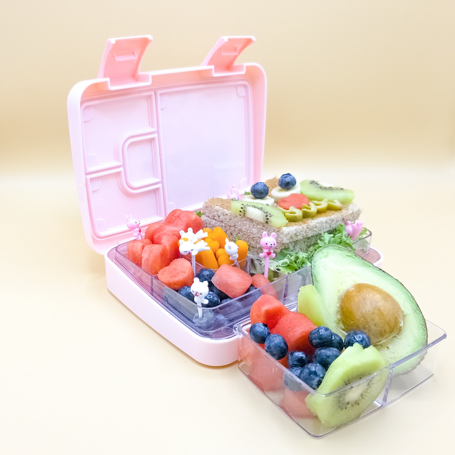 Pink Girl's Bento Lunch Box w/ Unicorn